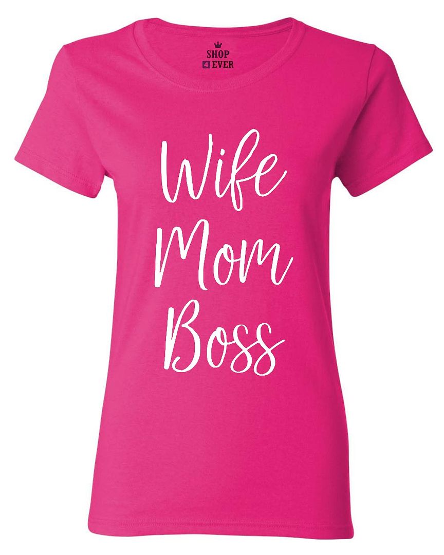 Wife Mom Boss Womens T Shirt Mothers Day Mom Life New Mom For Mom Cute Shirts Ebay 1144